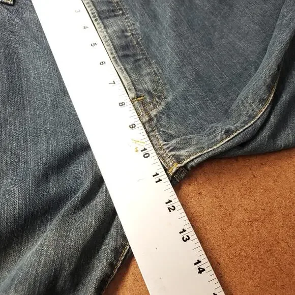 Levi's 501 Jeans Mens 34x34 Blue Dark Wash Faded Straight Classic Denim Rugged - Picture 5 of 12